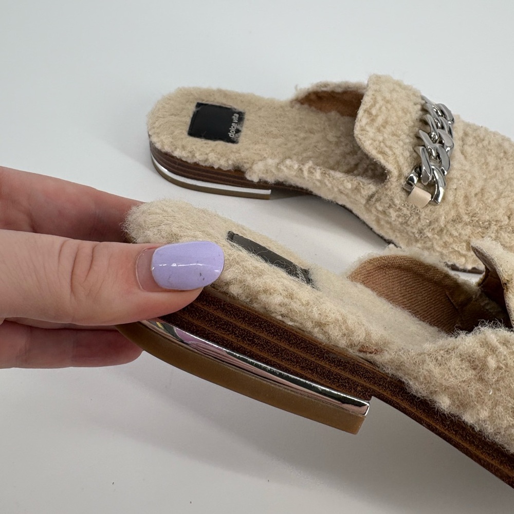 Dolce Vita Pela Chain Sherpa Slip-on Mule Flats - Picture 5 of 10